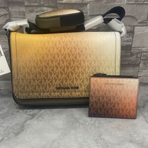 Michael Kors Cooper Mini Flap Crossboy With Pouch & Wallet Olive Ombre